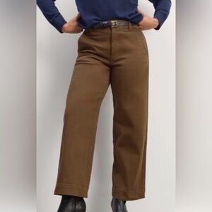 Everlane wide leg brown utility pants, size 8